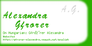 alexandra gfrorer business card